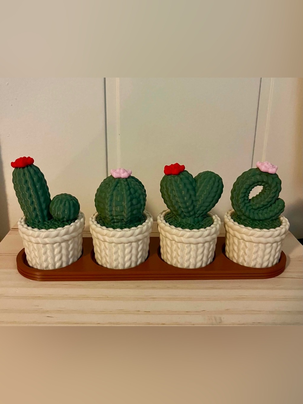 Cute 3d printed Love Cactus trinket / stash / jewelry box set